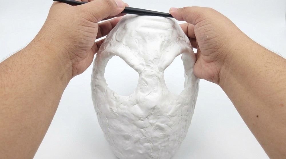 DIY Polymer Clay Creepy Snowman Mask Pattern 3