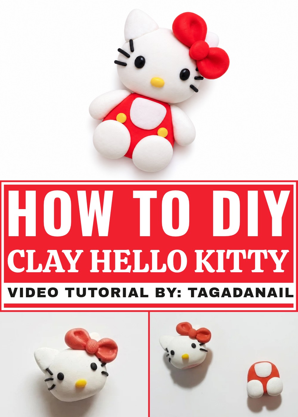 DIY Polymer Clay Hello Kitty Pattern