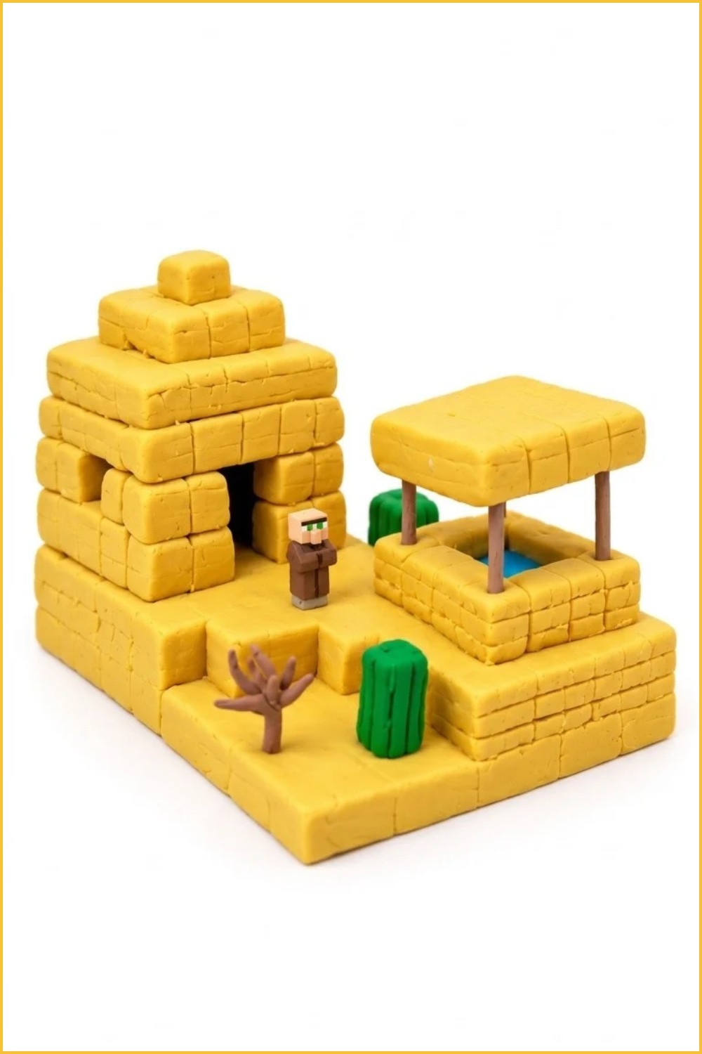 DIY Polymer Clay Minecraft Desert Village Biome Tutorial 7