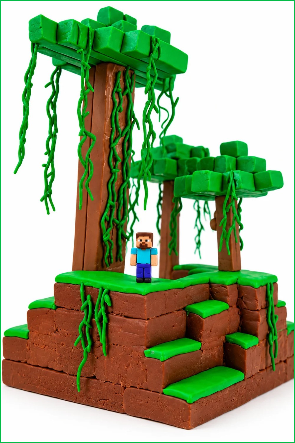 DIY Polymer Clay Minecraft Jungle Biome Pattern 7