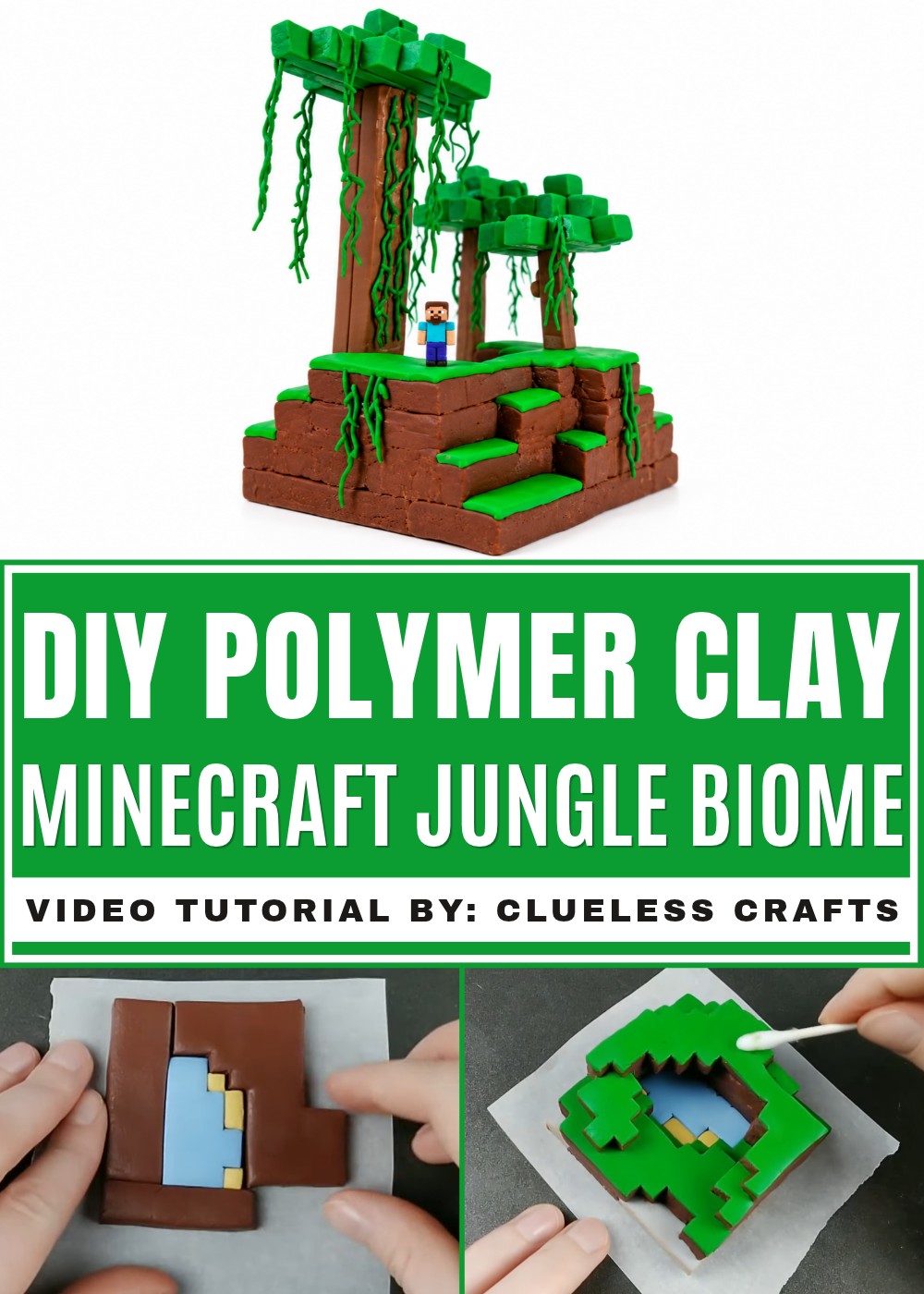 DIY Polymer Clay Minecraft Jungle Biome Tutorial