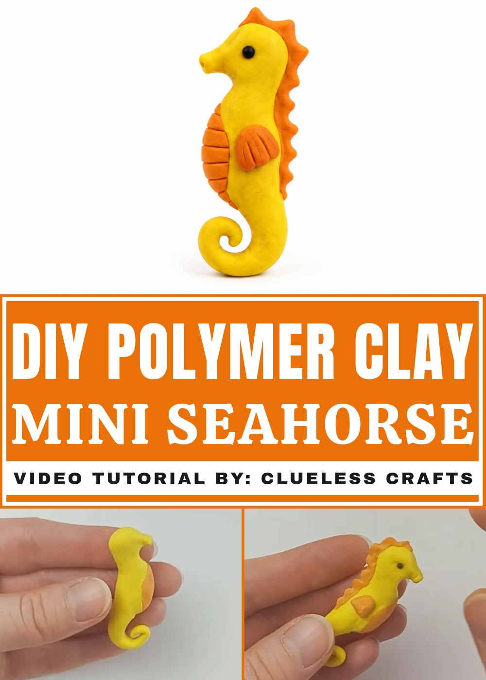 DIY Polymer Clay Mini Seahorse Tutorial