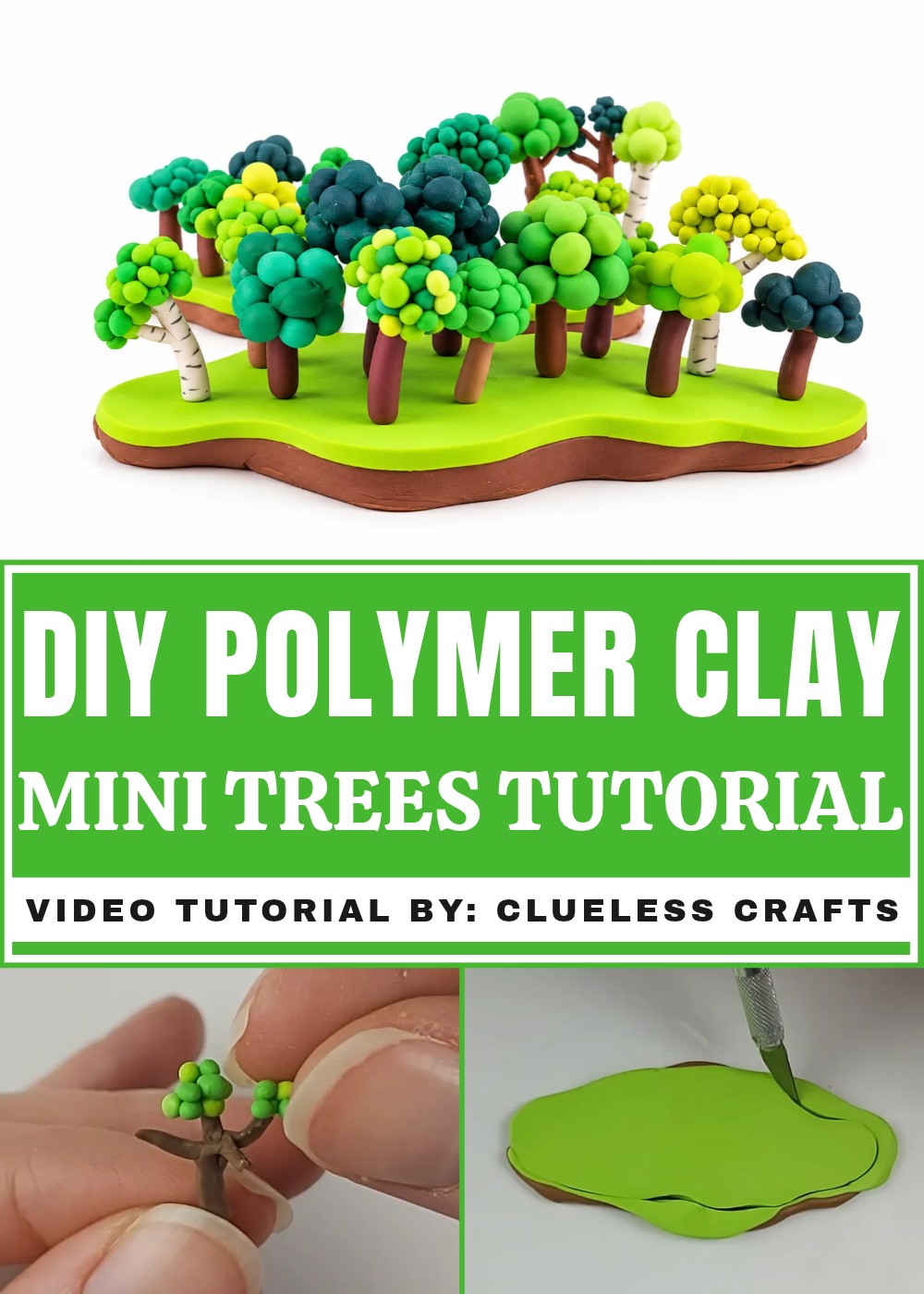 DIY Polymer Clay Mini Trees Tutorial