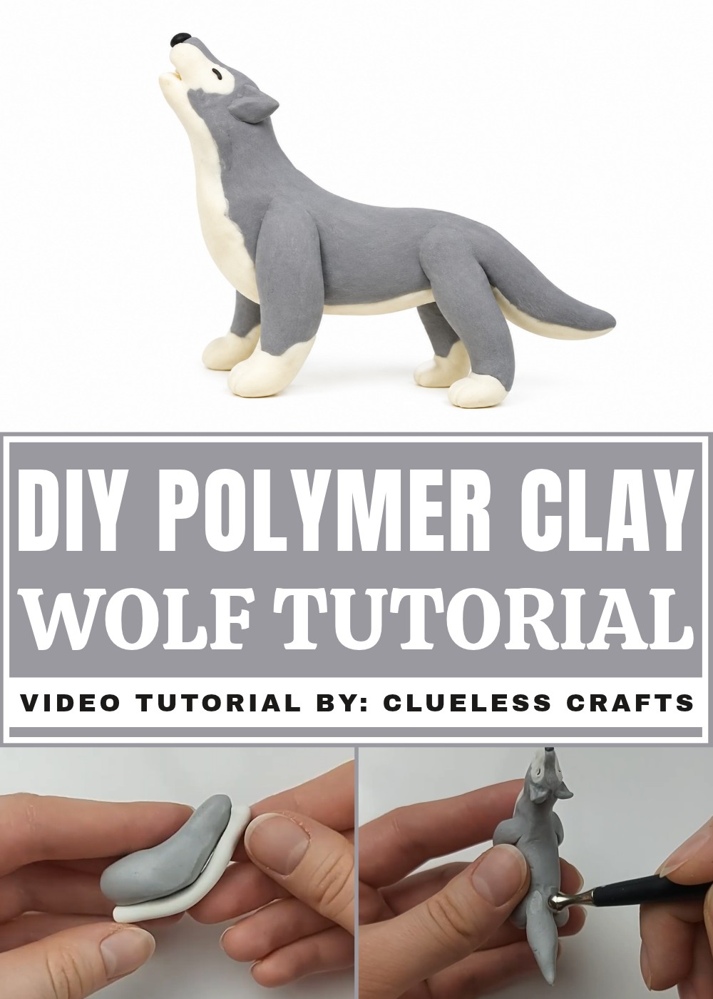 DIY Polymer Clay Mini Wolf Tutorial
