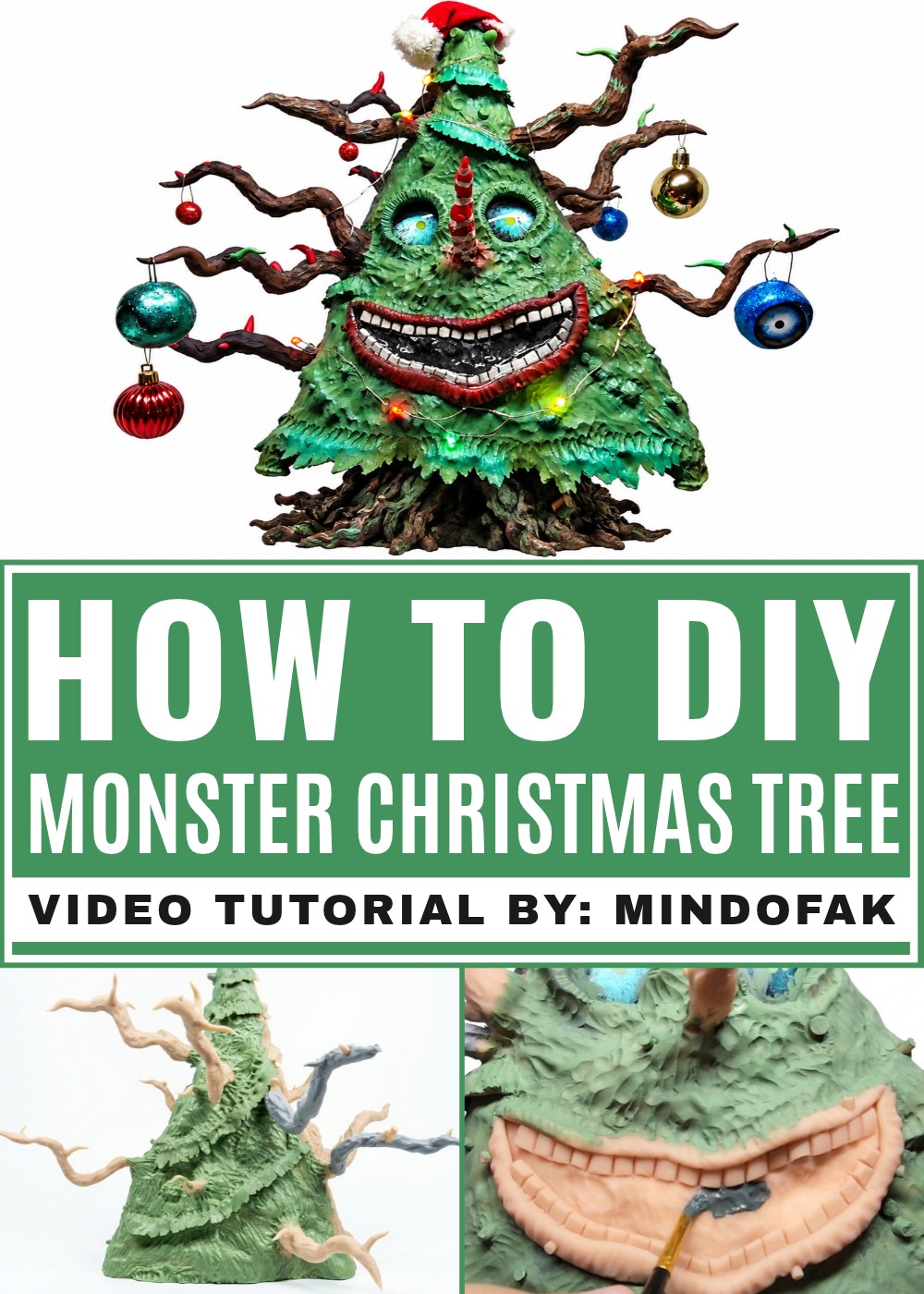 DIY Polymer Clay Monster Christmas Tree Pattern