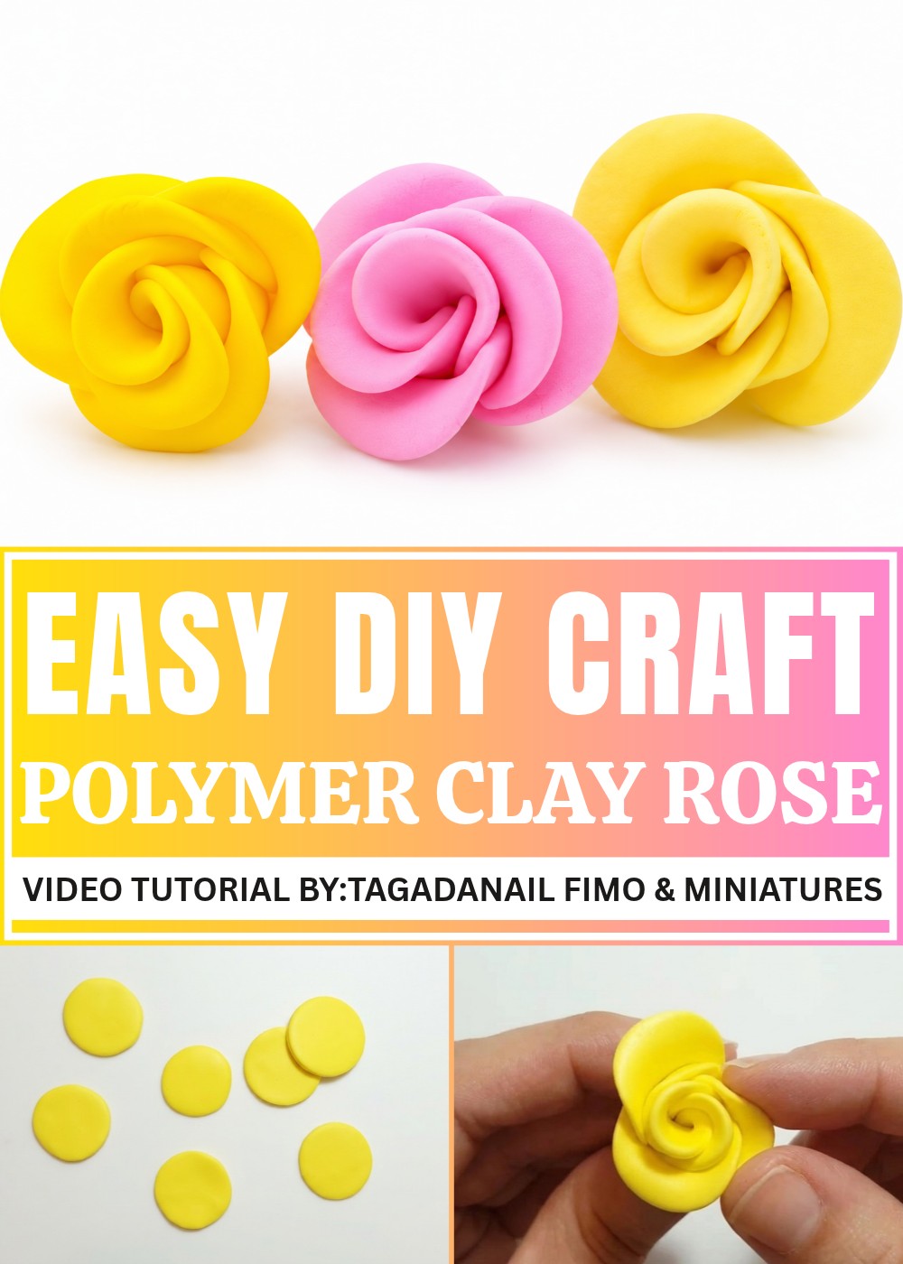 DIY Polymer Clay Rose Pattern