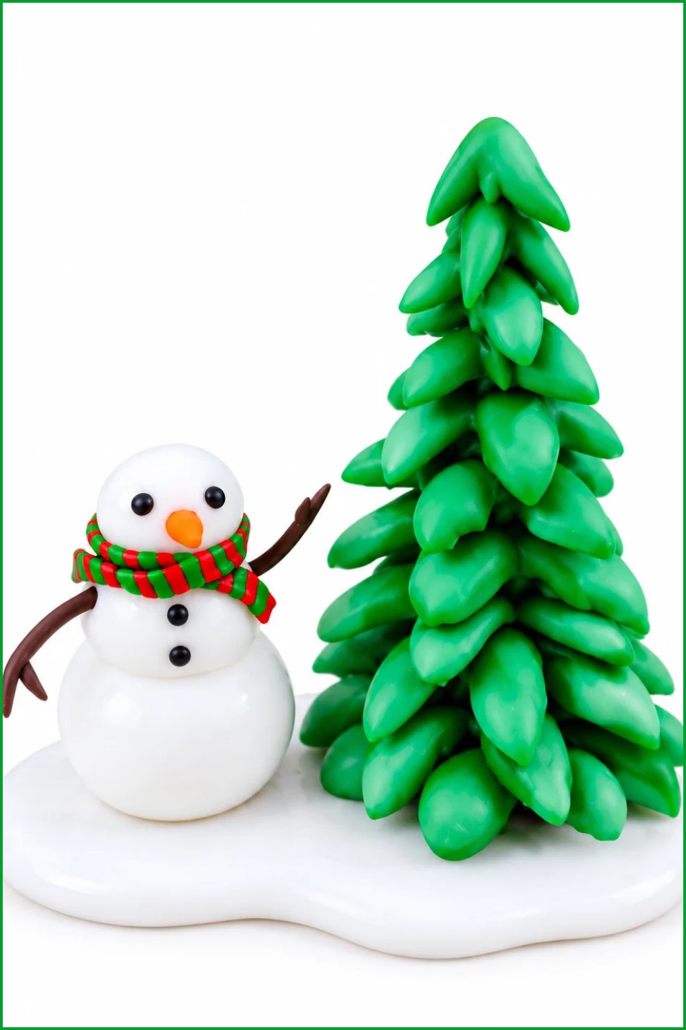DIY Polymer Clay Snowman And Tree Tutorial 7