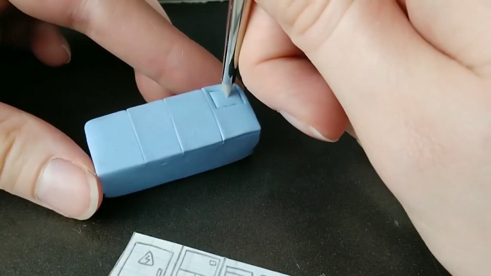 DIY Polymer Clay Among Us Electrical Room Tutorial 3