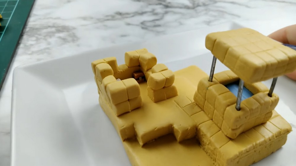 DIY Polymer Clay Minecraft Desert Village Biome Tutorial 3