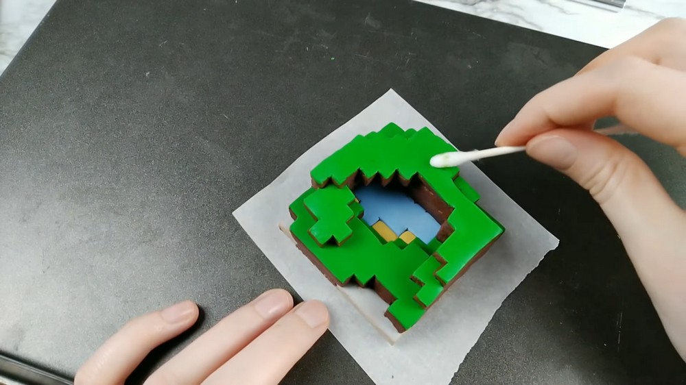 DIY Polymer Clay Minecraft Jungle Biome Pattern 4