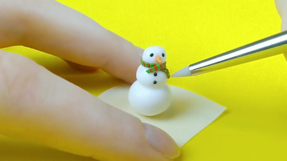 DIY Polymer Clay Snowman And Tree Tutorial 3