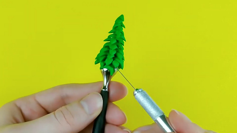 DIY Polymer Clay Snowman And Tree Tutorial 5
