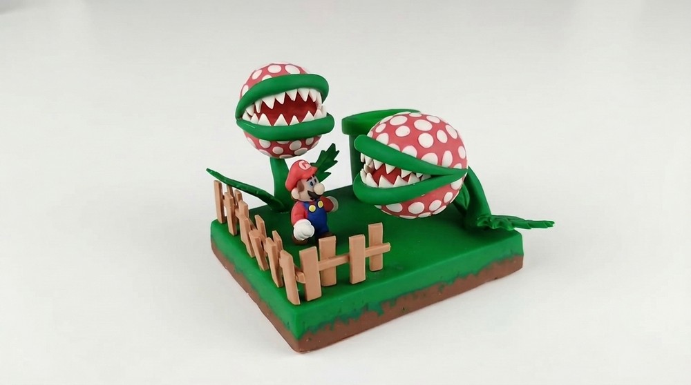 DIY Polymer Clay Piranha Plant from Super Mario Tutorial 6