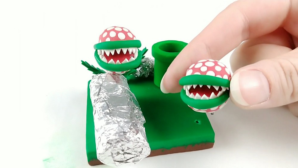 DIY Polymer Clay Piranha Plant from Super Mario Tutorial 4