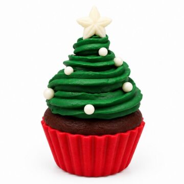 DIY Polymer Clay Christmas Tree Cupcake Tutorial 6